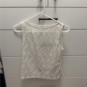 Reformation Lace Tank Top - Cream